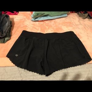 All black lululemon shorts